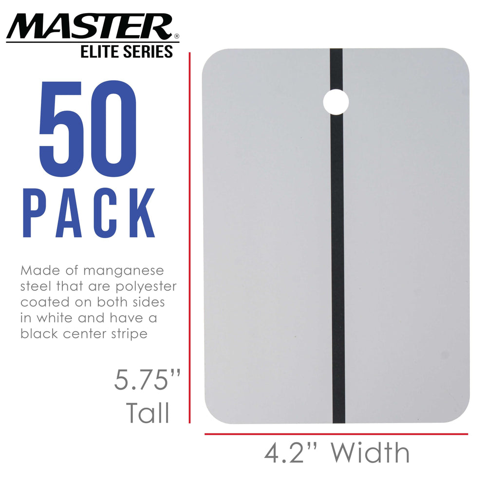 Master Elite spray-out card demonstrates sheen and metallic flow in automotive refinishing.