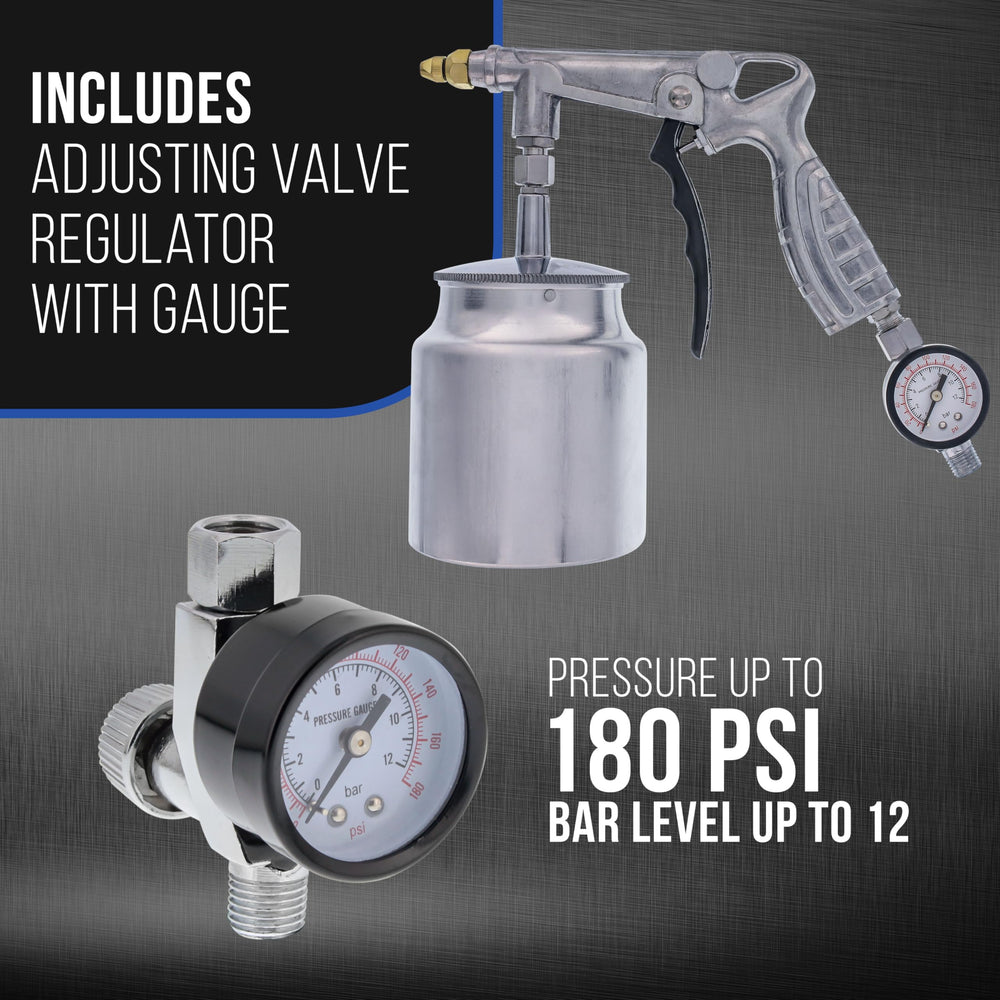 Ergonomic aluminum body reduces fatigue during long spray sessions.