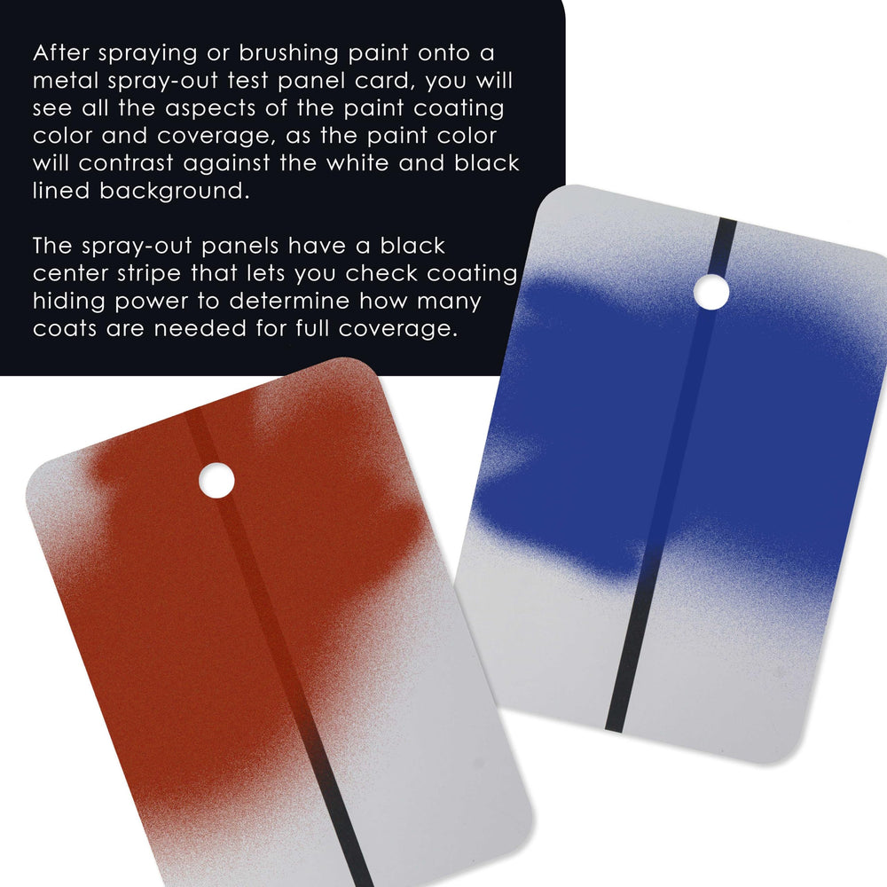 Master Airbrush test panel set for color accuracy and coverage before application.