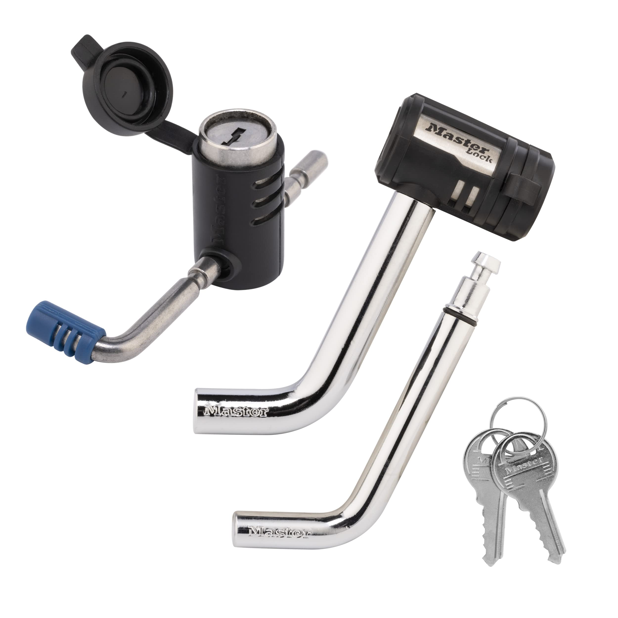 Master Lock 2848DAT receiver lock with bent-pin design for trailer security.
