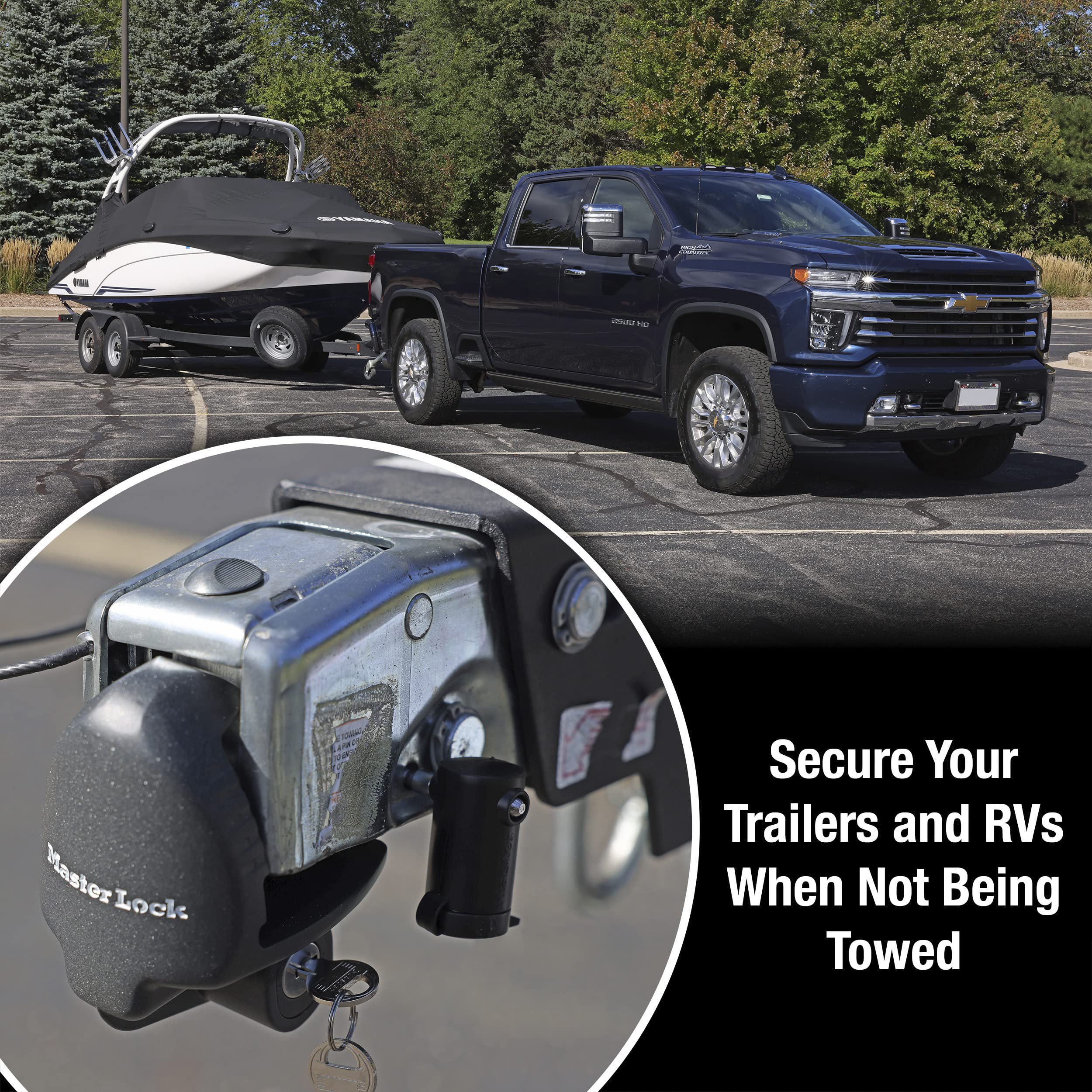 Master Lock 379ATPY zinc-coated housing resists rust and weather exposure.