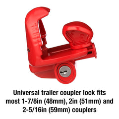 Master Lock 389DAT bright red finish deters tampering and draws attention.