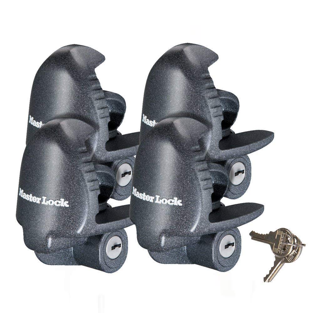 Master Lock keyed-alike trailer lock on a hitch coupler for simple keying