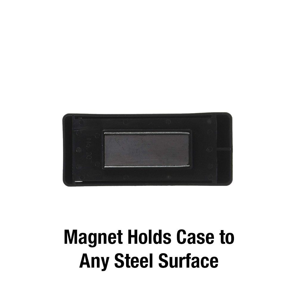 Sliding cover on Master Lock key holder prevents drop or misplacement