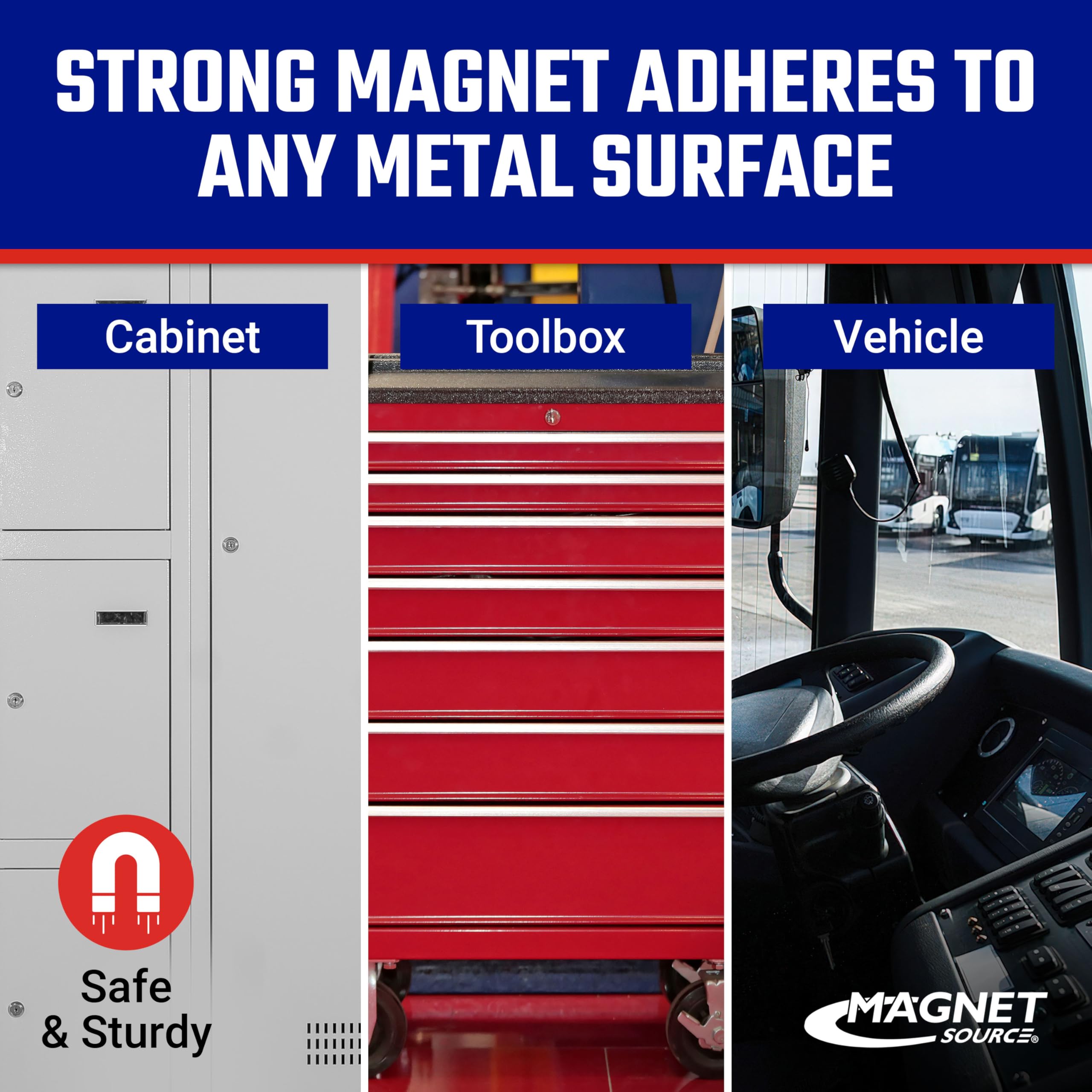 Master Magnetics magnetic cup caddy available in black or red finishes.