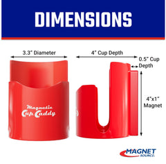 Master Magnetics cup holder mounted on toolbox provides quick access to bottles and spray cans