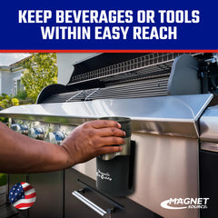 Mounted on a vehicle wall, Master Magnetics cup holder keeps drinks secure during movement