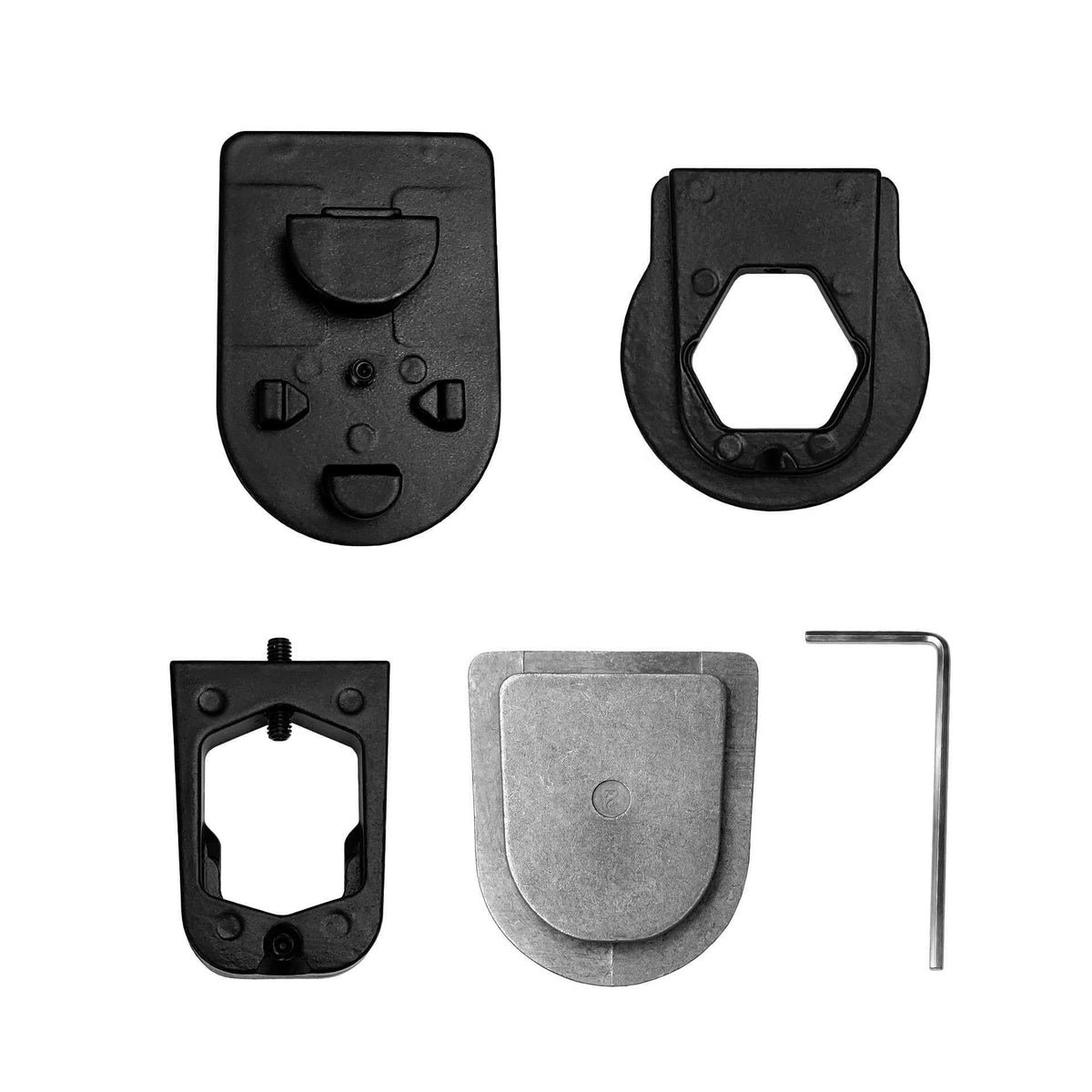 Master Tailgaters four metal bracket adapters for quick, secure mirror mounting.