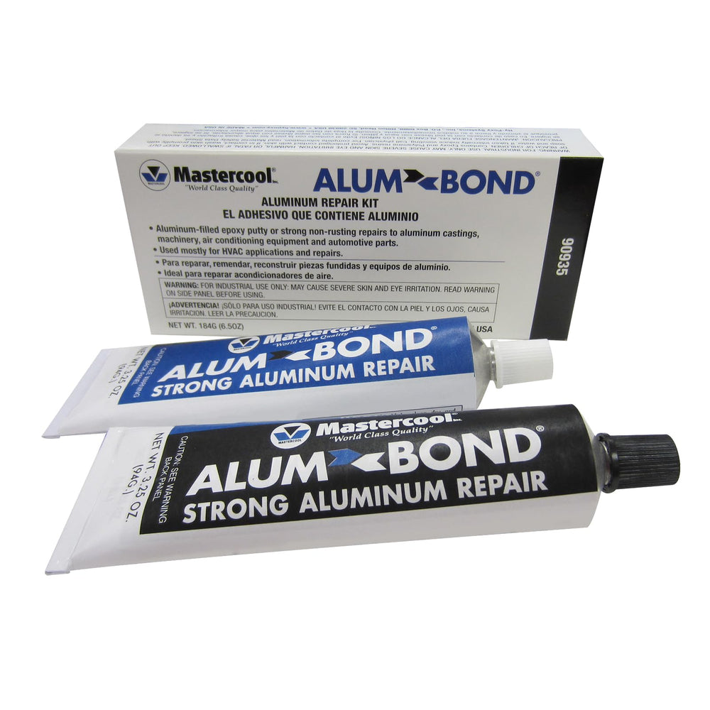 Mastercool Alum Bond aluminum repair paste in application for durable cast restoration.