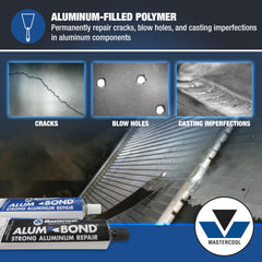 Mastercool Alum Bond high-temperature resistance enables automotive and HVAC repairs.