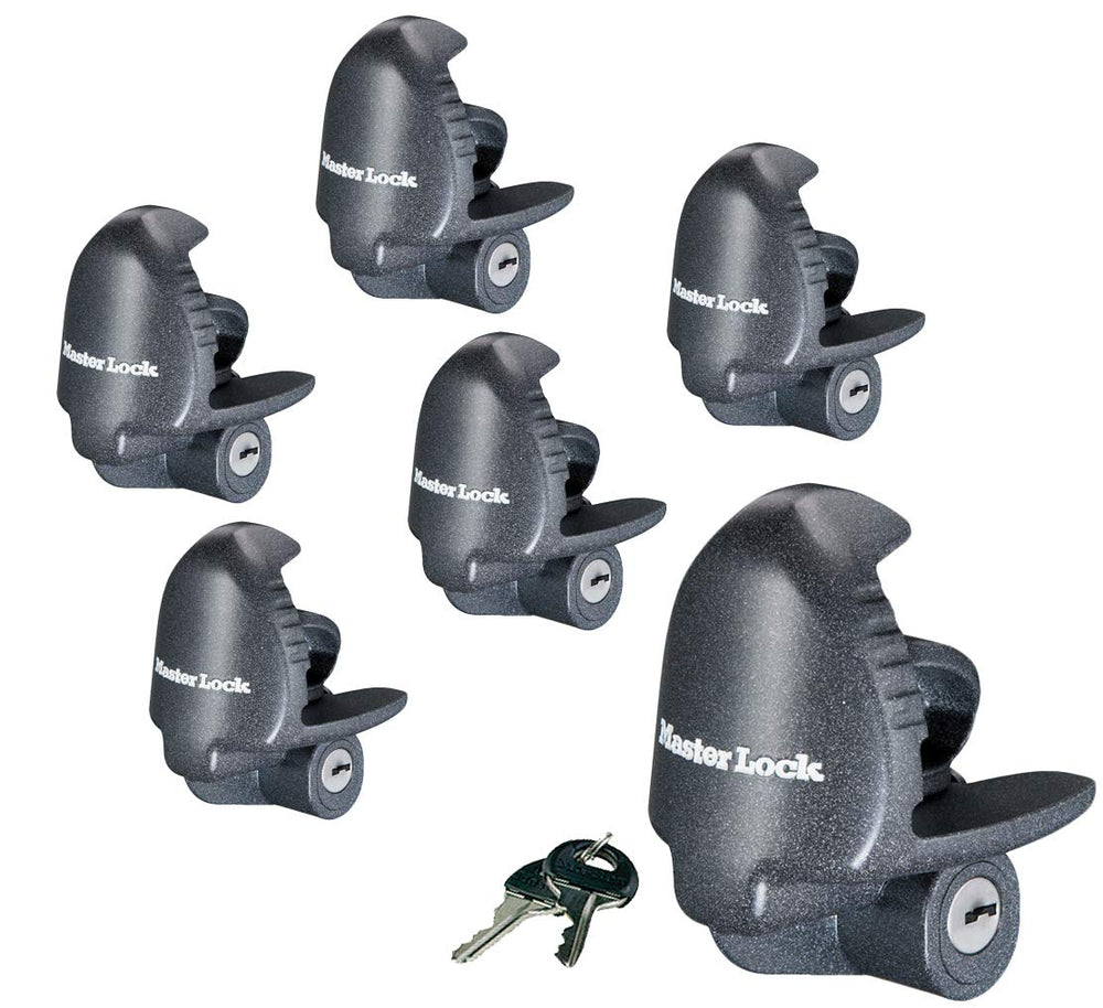 Master Lock 379KA-6 keyed-alike trailer locks ready for convenient multi-lock security.