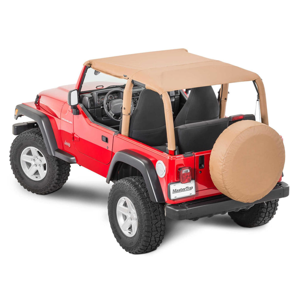 MasterTop Bimini Summer Soft Top Spice Denim front view for sun protection on trails