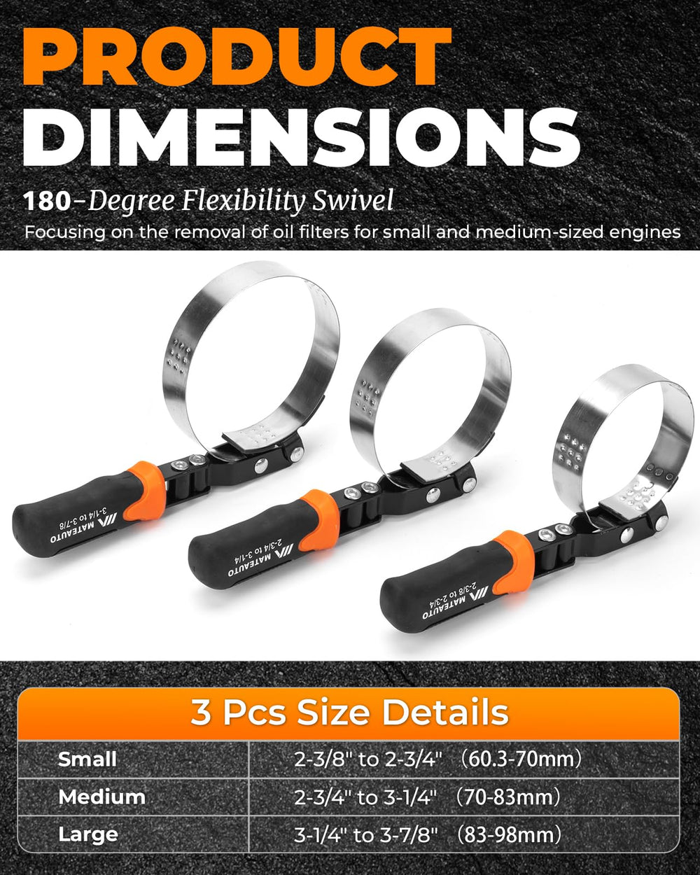 MateAuto 12-inch adjustable oil filter pliers providing strong grip in tight engine bays.