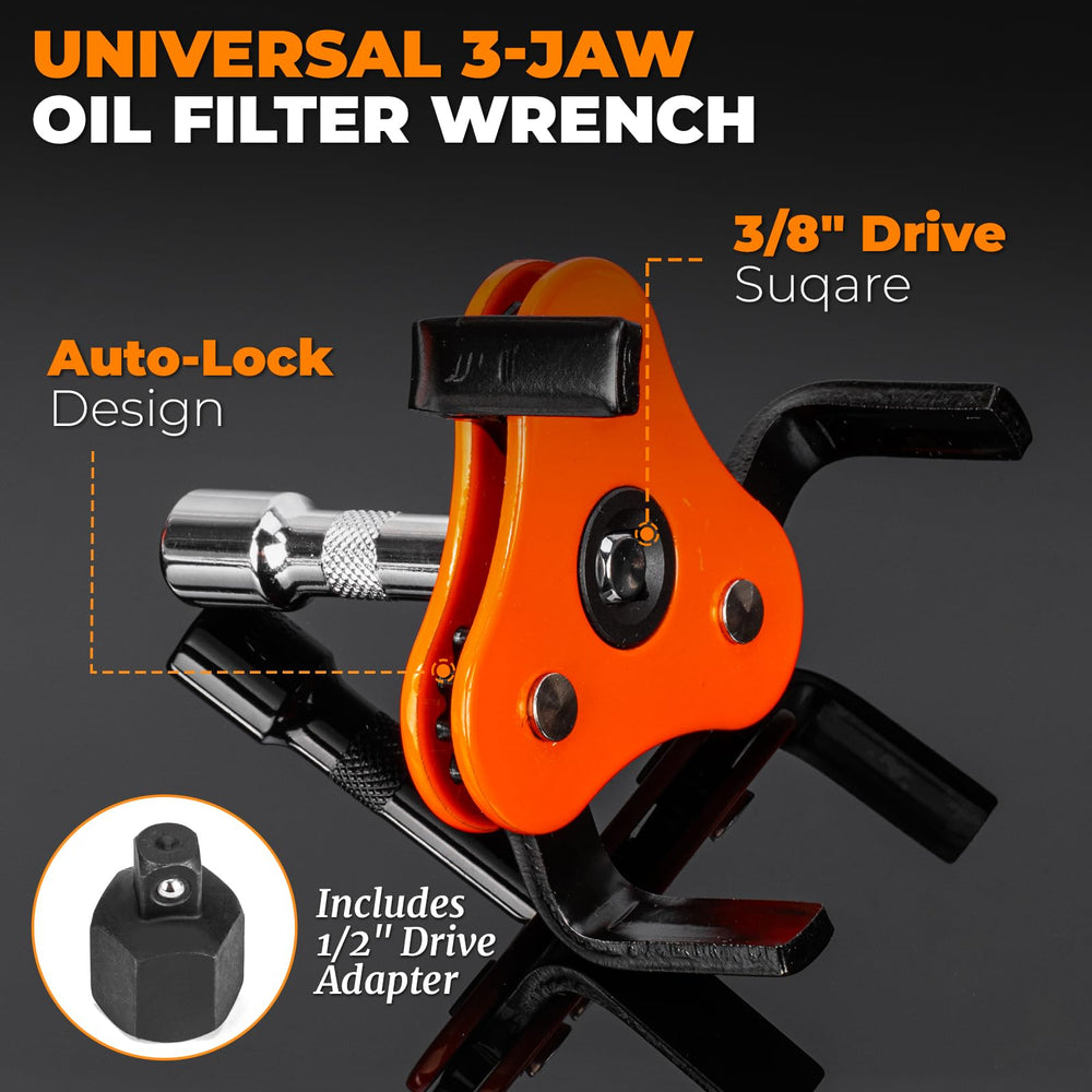 72-tooth ratchet offers fine rotation for precise filter breaks.