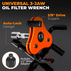 72-tooth ratchet offers fine rotation for precise filter breaks.
