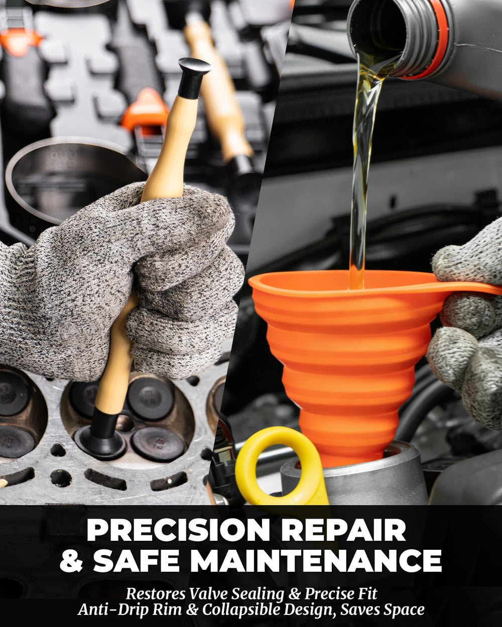 MateAuto anti-slip handles on pliers improve control when hands are oily.
