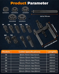 MateAuto bearing adapters for models 6203, 6201, 6202 for compatibility.