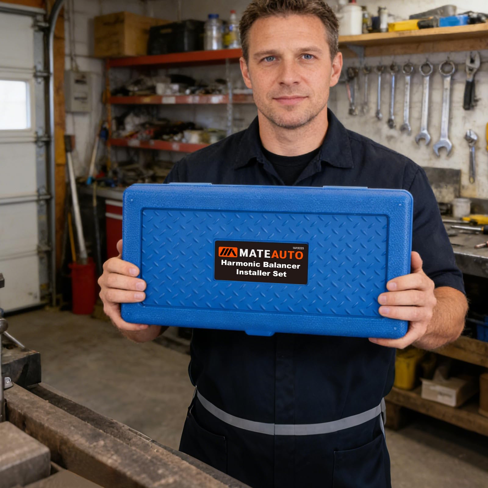 MateAuto heavy-duty crank pulley installer tool in tough steel finish