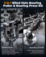 Knurled handle on MateAuto puller provides secure grip during removal.