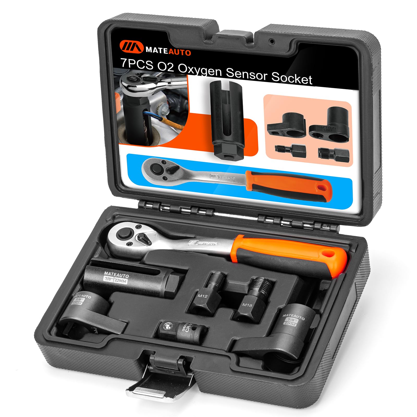 MateAuto O2 sensor socket 12-drive in action for quick removal in tight spaces