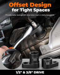 MateAuto long 22mm O2 socket reaches restricted ports with leverage