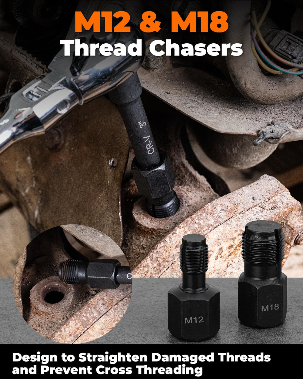 MateAuto thread chaser M18-1-5 repairs threads and reduces removal effort