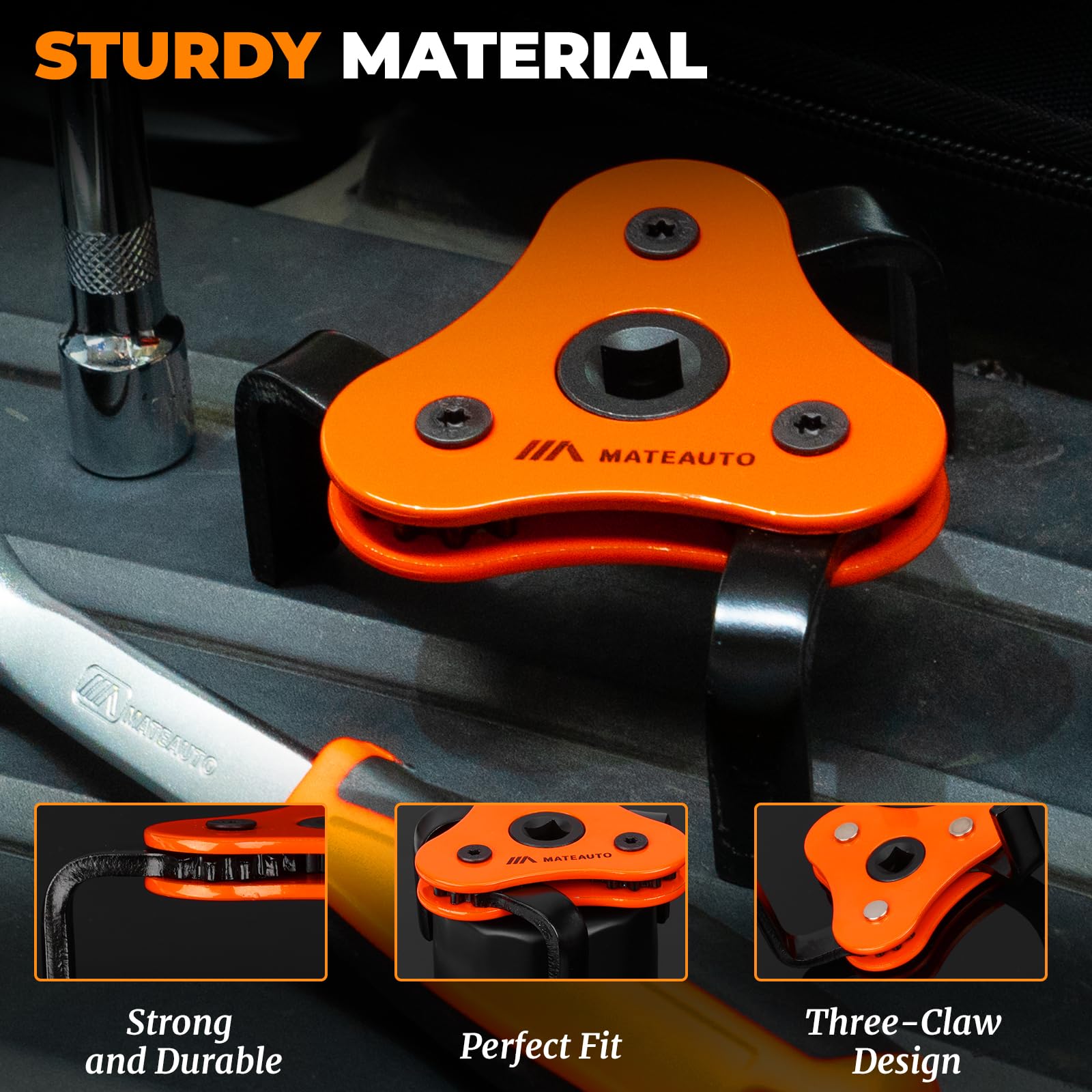 Durable carry case keeps all wrench kit components organized.