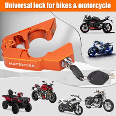 Matework helmet lock in use securing a helmet