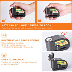 Mathtoxyz 110dB alarm sound indicator, loud deterrent for thieves.