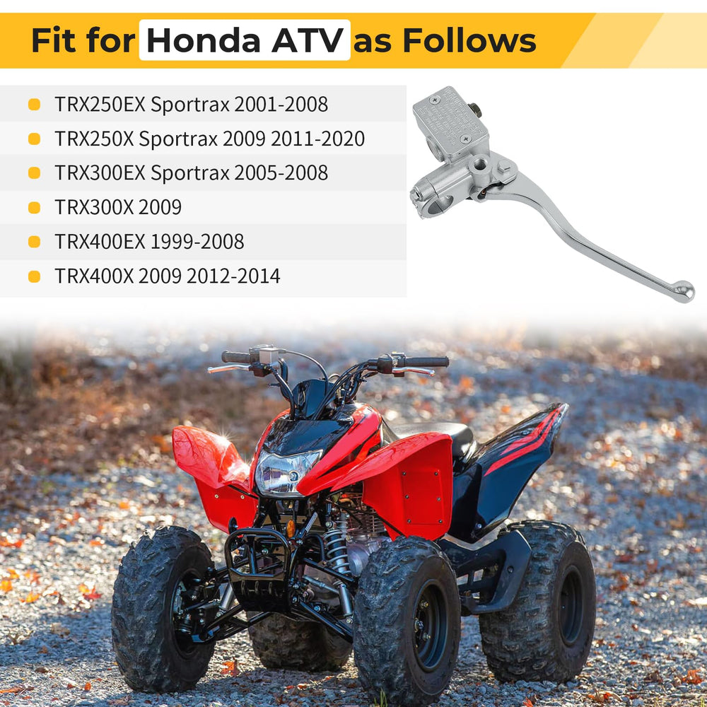 M MATI master cylinder side view for Honda TRX shows compact fit and easy installation.