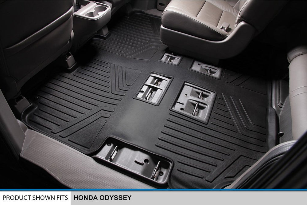 MAX LINER third-row mats demonstrate full coverage for rear passengers.
