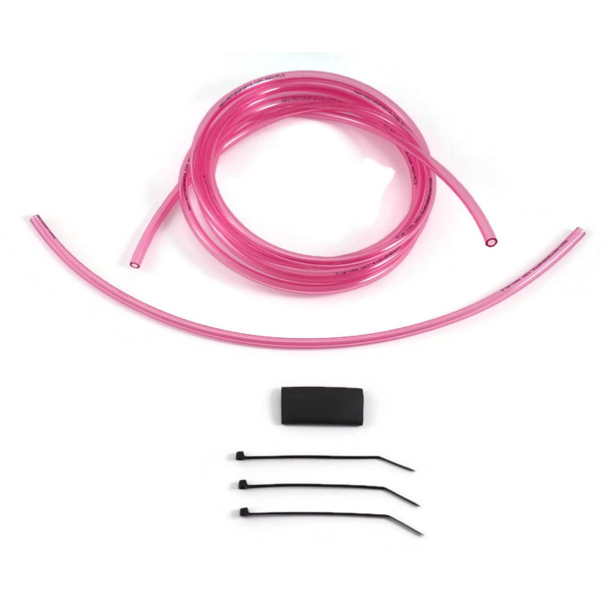 Max-Motorsports vent hose kit contents with 4mm and 3.2mm hoses for flexible carb routing.