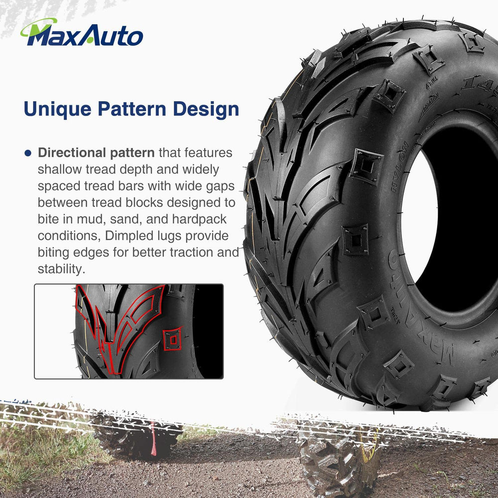 MaxAuto 4-ply construction emphasizes durability for Go Kart and ATV use.