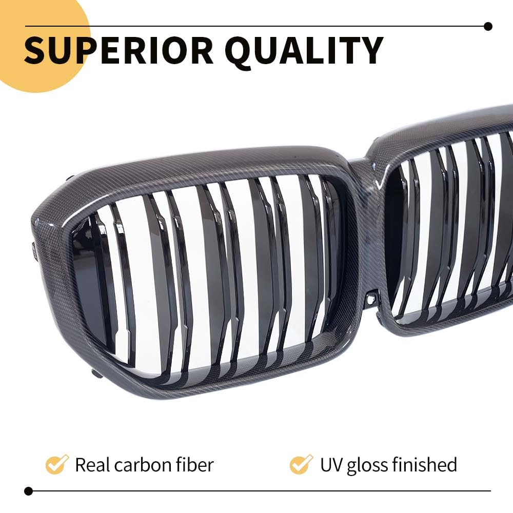 MAXDOM front grill carbon fiber adds race-inspired swagger without modifying the vehicle.
