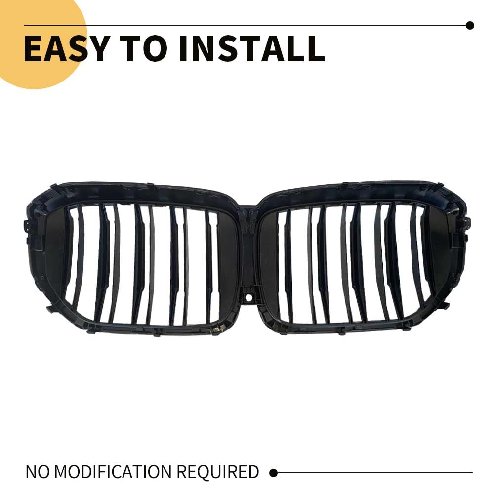 MAXDOM carbon fiber front grill with gloss slats creates premium contrast for BMW X5 G05 LCI.