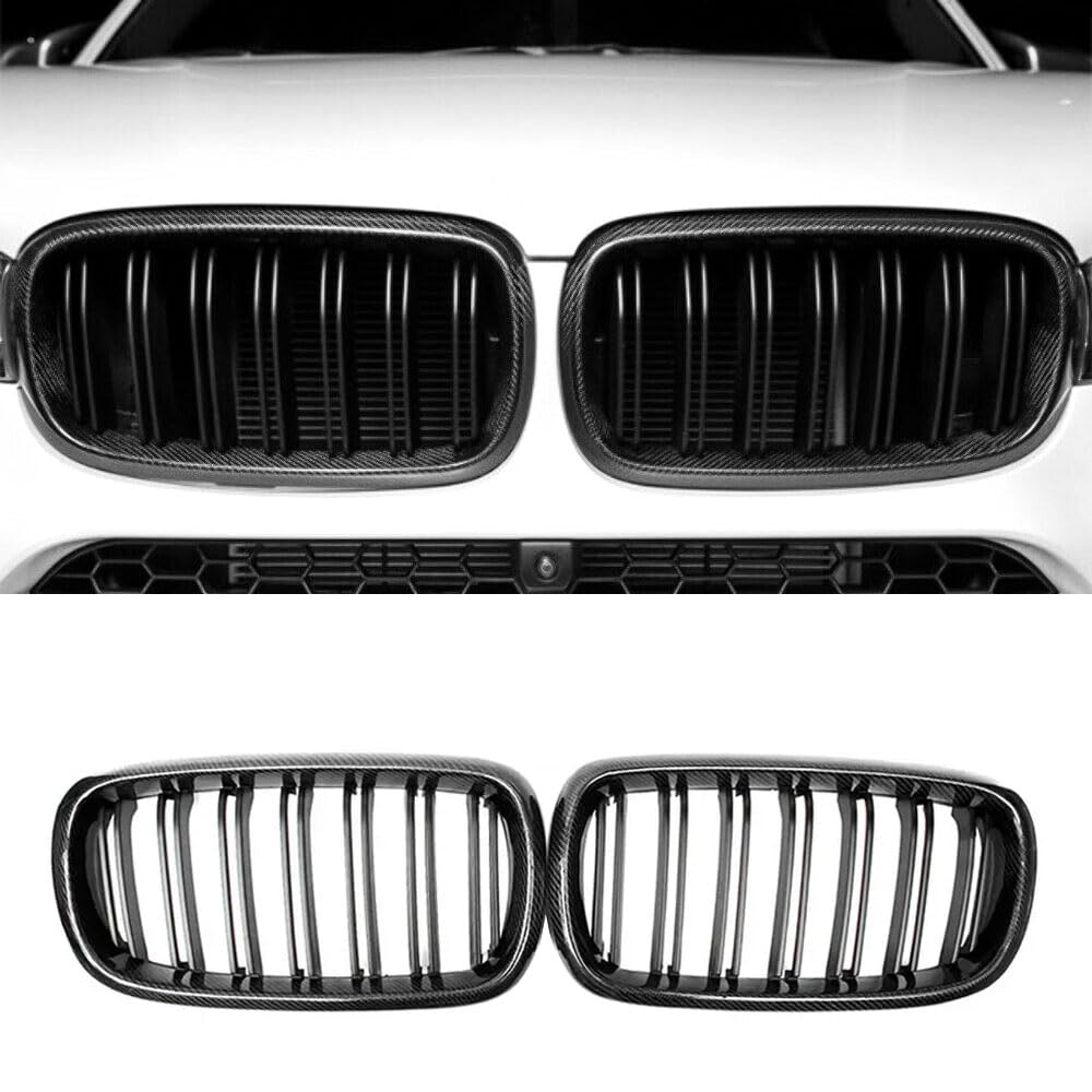 MAXDOM real carbon fiber front upper grill on BMW X5 F15 enhances sporty aesthetics