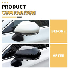 MAXDOM gloss black tape-on mirror cap enables quick Camry customization.