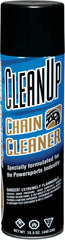 Maxima Clean Up aerosol on chain, dissolving buildup for easy rinse.