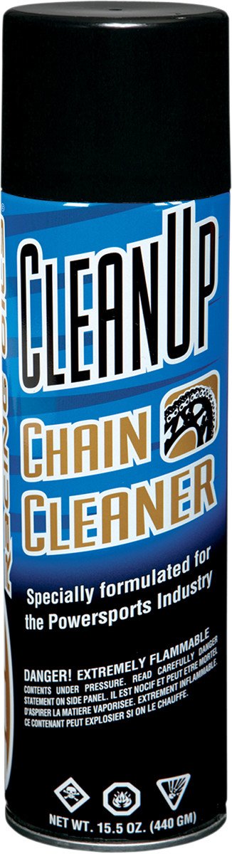 Maxima Clean Up spray on chain removes heavy buildup with ease.