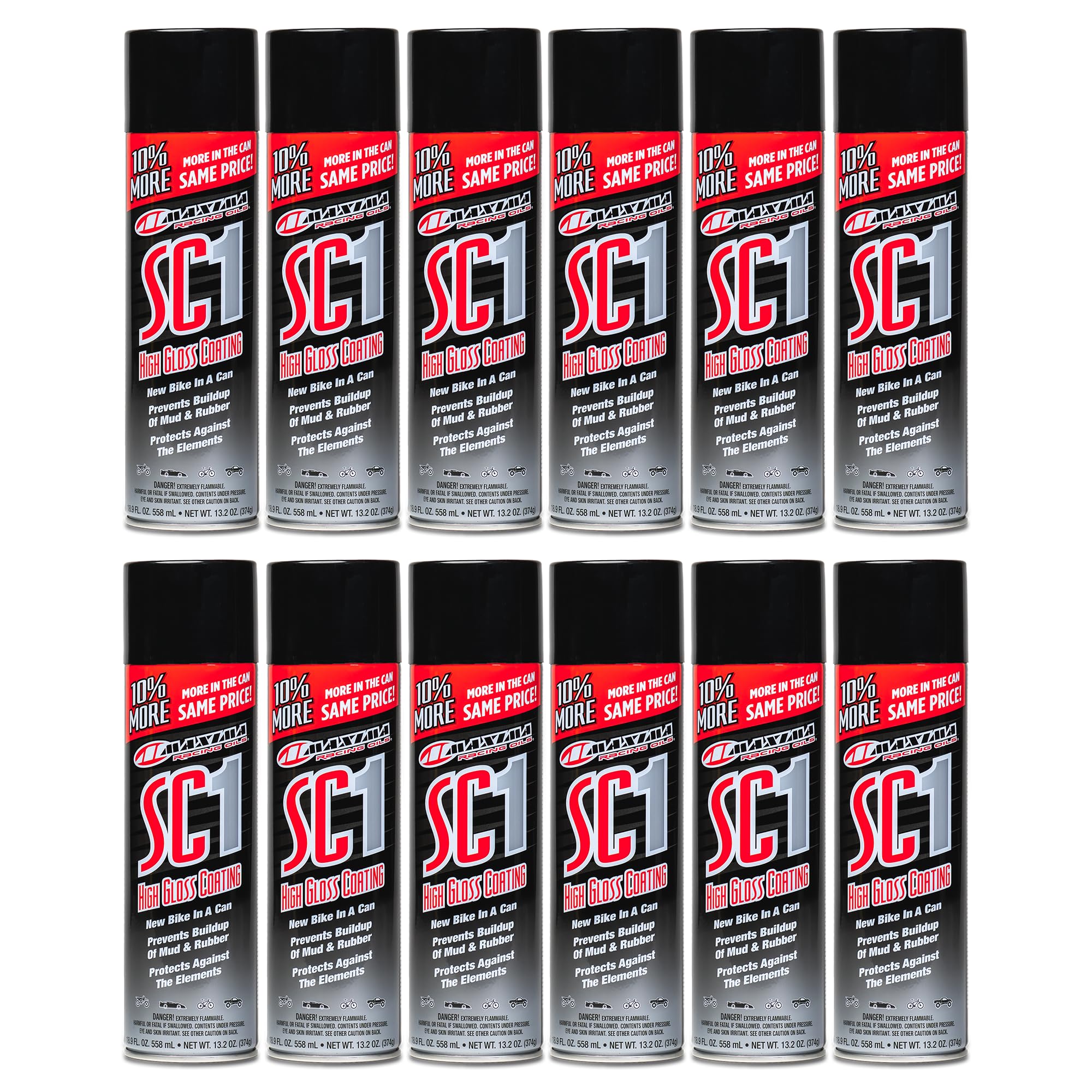 Maxima SC1 12-pack can close-up showcases durable gloss protection.