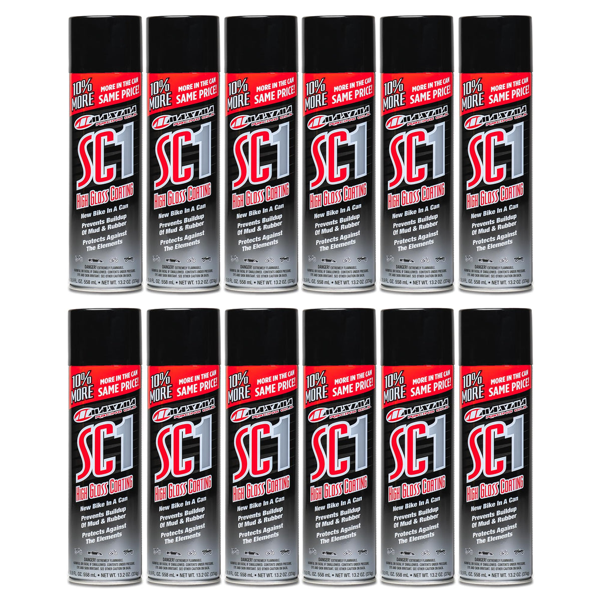 Maxima SC1 12-pack can close-up showcases durable gloss protection.