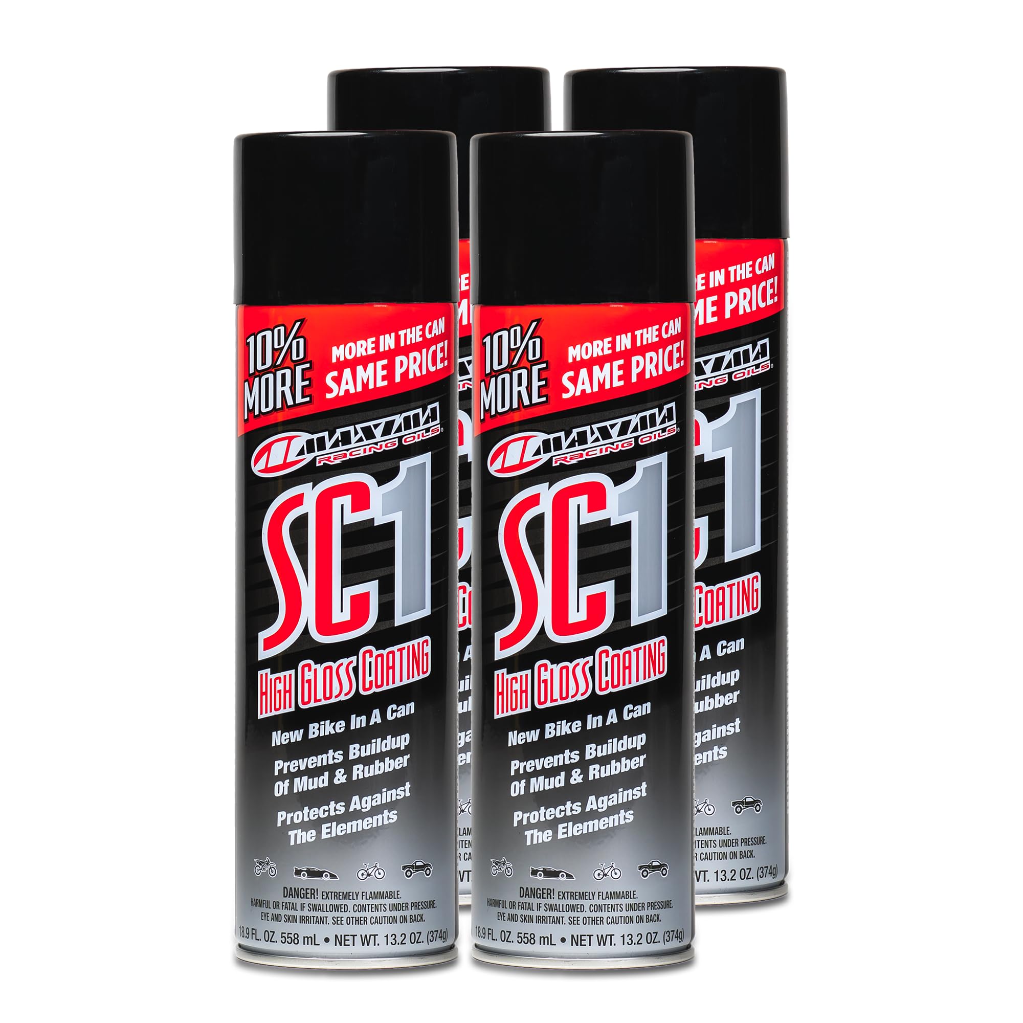 Maxima SC1 4-pack packshot shows protective factory-like shine for bikes