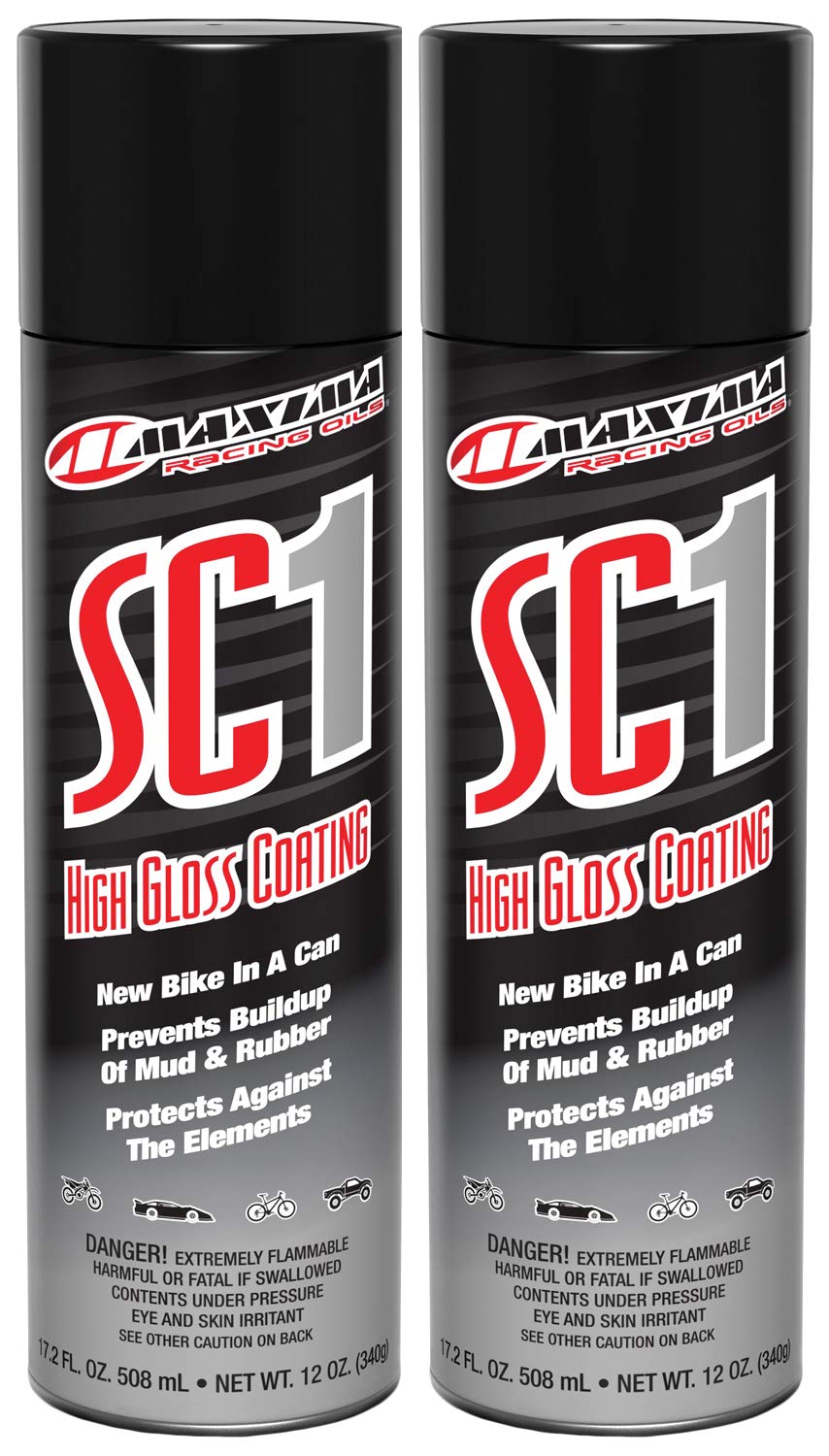 Maxima SC1 aerosol high gloss coating on plastics; enhances shine and water resistance.