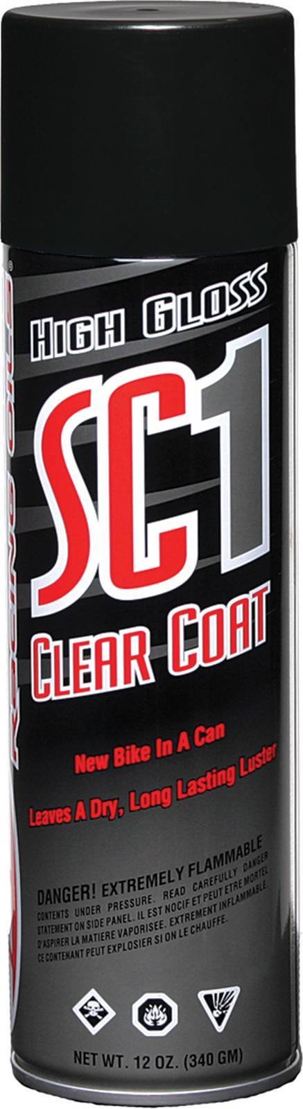 Closeup of Maxima SC1 four-pack aerosols showing spray action and lasting shine.