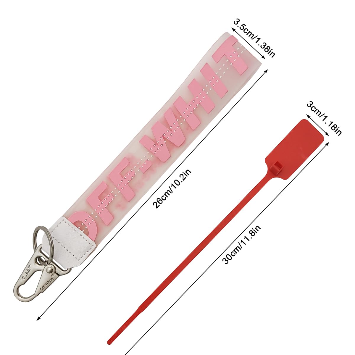 Close-up of Maxin PVC keychain lanyard pink keyring and hardware