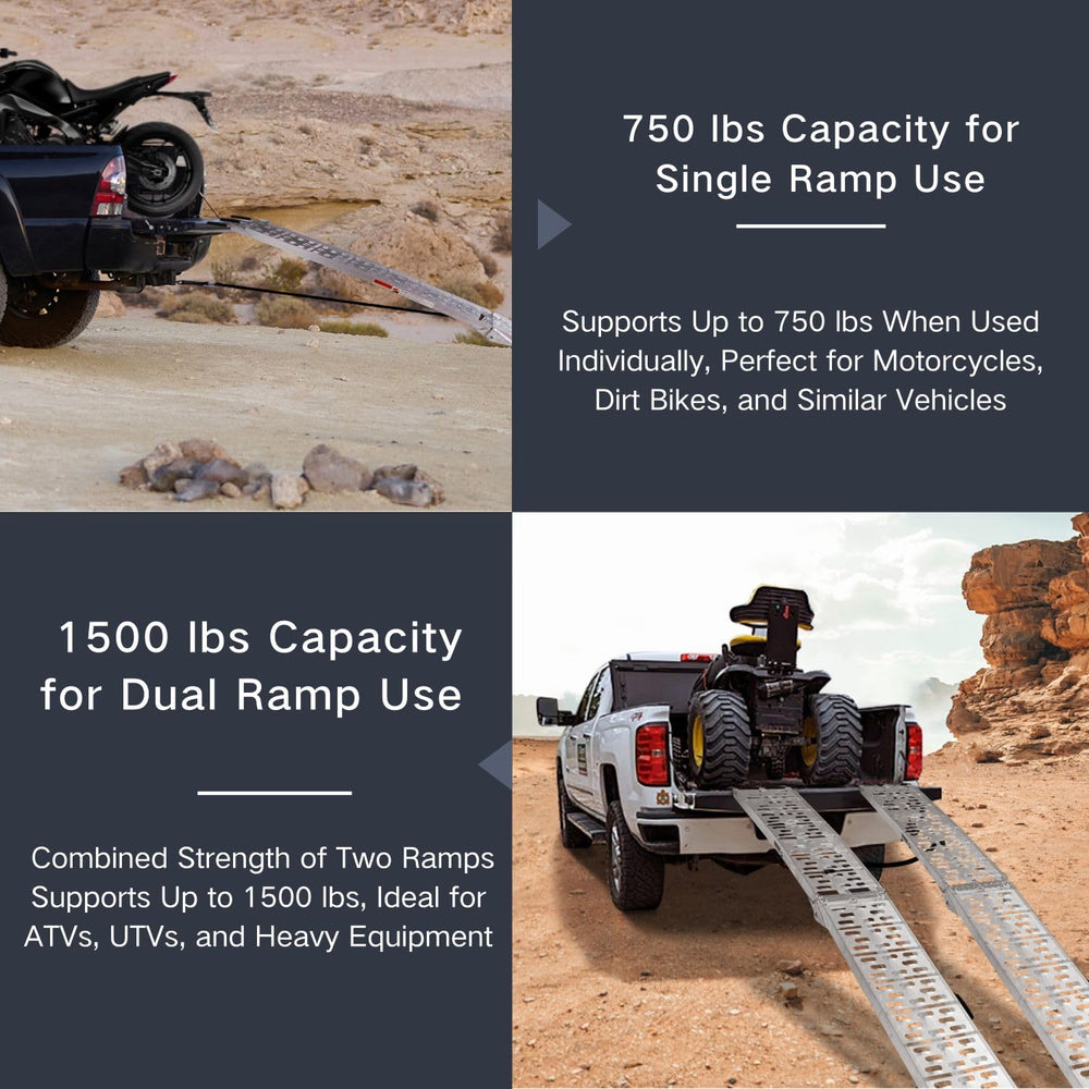 MAXIVAMN ramp compatible with pickup trucks and trailers for versatile use.