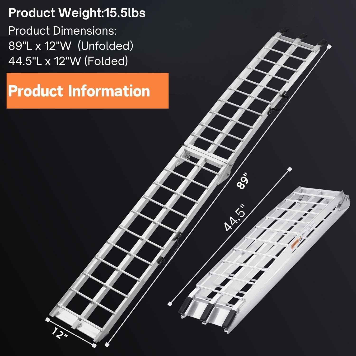 MAXIVAMN folding ramps with dual-ramp setup for wider equipment loading.