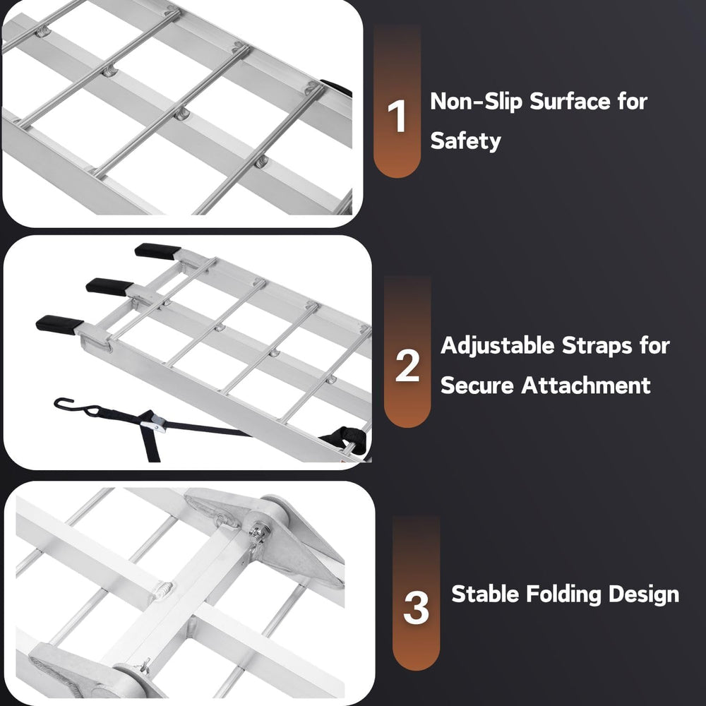 MAXIVAMN rubber-tipped top contact keeps ramps stable on loading surfaces.