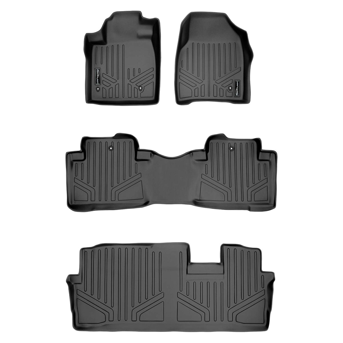 maxliner honda pilot 2009-2015 3-row mats fit securely for full interior protection.