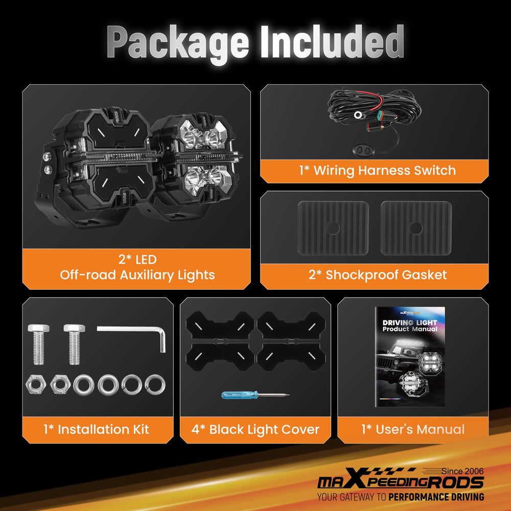 maxpeedingrods 16-sst-20 leds deliver bright coverage for wide and far beams